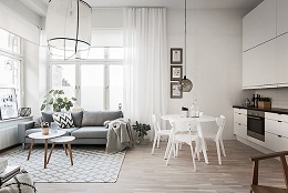 Mẫu phòng khách chung cư đẹp với mã màu jotun 1024, 9904